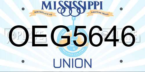 OEG5646 Mississippi License Plate
