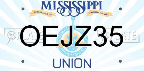 OEJZ35 Mississippi License Plate