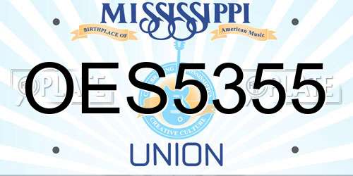OES5355 Mississippi License Plate