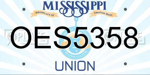 OES5358 Mississippi License Plate