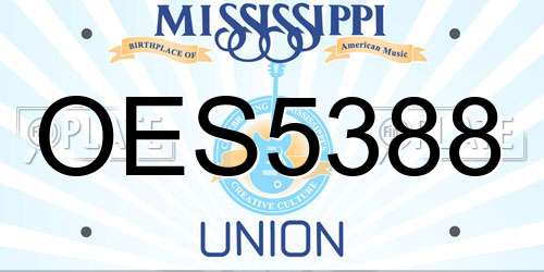 OES5388 Mississippi License Plate