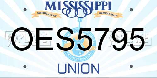 OES5795 Mississippi License Plate