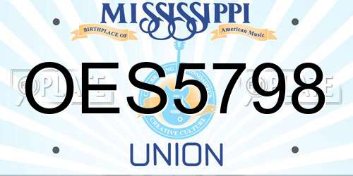 OES5798 Mississippi License Plate