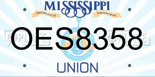 OES8358 Mississippi License Plate