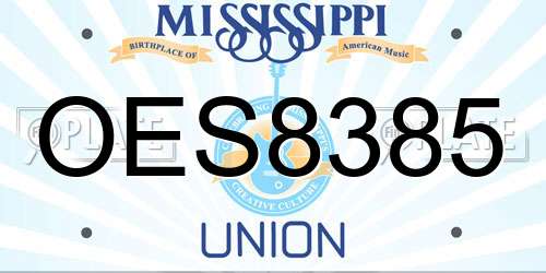 OES8385 Mississippi License Plate