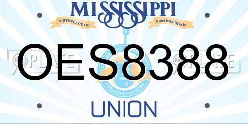 OES8388 Mississippi License Plate
