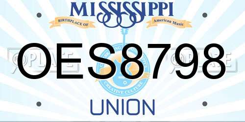 OES8798 Mississippi License Plate
