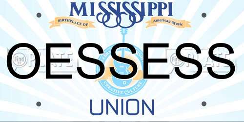 OESSESS Mississippi License Plate