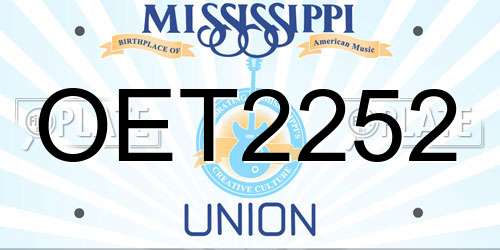 OET2252 Mississippi License Plate