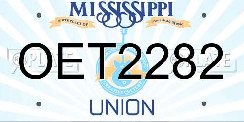 OET2282 Mississippi License Plate