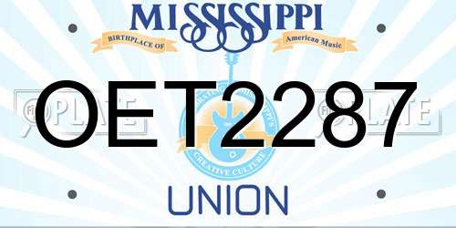 OET2287 Mississippi License Plate