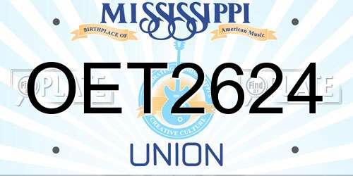 OET2624 Mississippi License Plate