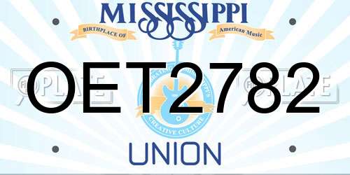 OET2782 Mississippi License Plate