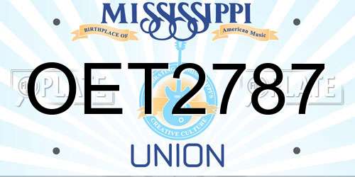 OET2787 Mississippi License Plate