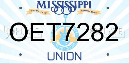 OET7282 Mississippi License Plate