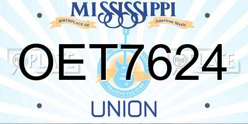 OET7624 Mississippi License Plate