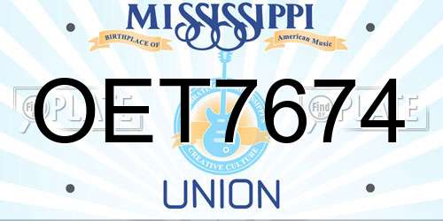 OET7674 Mississippi License Plate