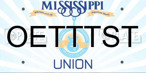 OETTTST Mississippi License Plate
