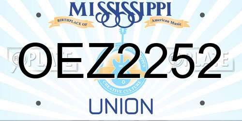 OEZ2252 Mississippi License Plate