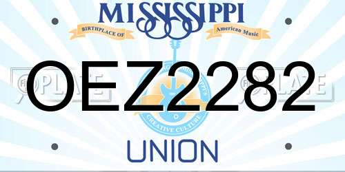 OEZ2282 Mississippi License Plate