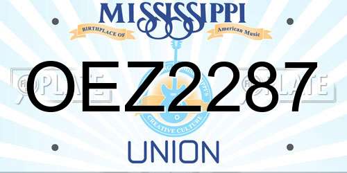 OEZ2287 Mississippi License Plate
