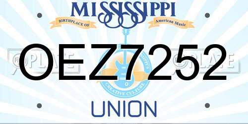 OEZ7252 Mississippi License Plate