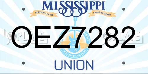 OEZ7282 Mississippi License Plate