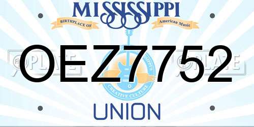 OEZ7752 Mississippi License Plate