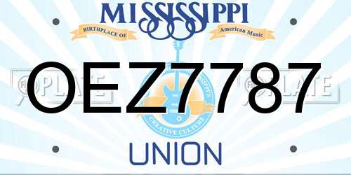 OEZ7787 Mississippi License Plate