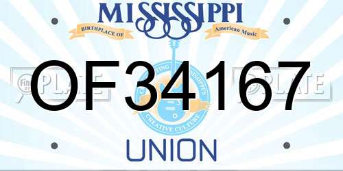 OF34167 Mississippi License Plate
