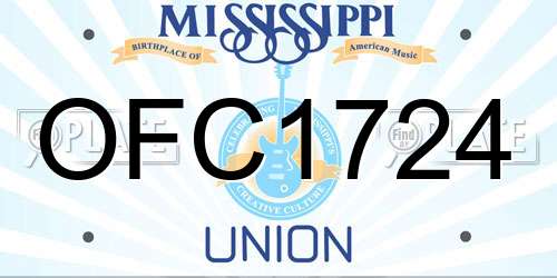 OFC1724 Mississippi License Plate