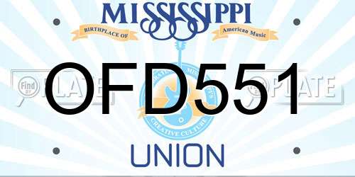 OFD551 Mississippi License Plate