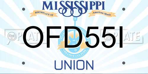 OFD55I Mississippi License Plate