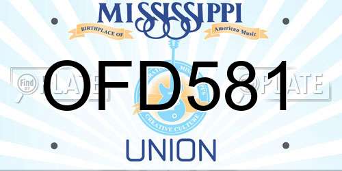 OFD581 Mississippi License Plate