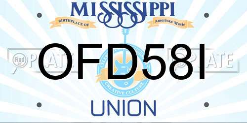 OFD58I Mississippi License Plate