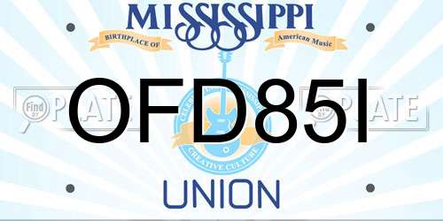 OFD85I Mississippi License Plate