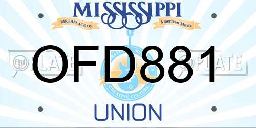 OFD881 Mississippi License Plate