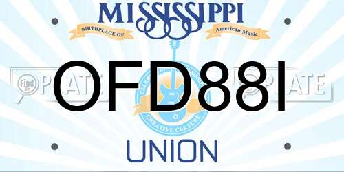 OFD88I Mississippi License Plate