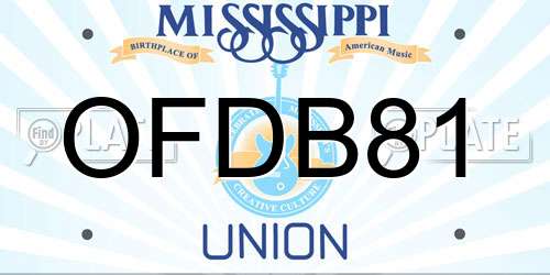 OFDB81 Mississippi License Plate