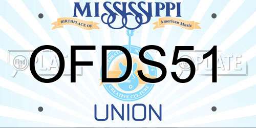 OFDS51 Mississippi License Plate