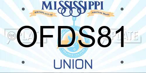 OFDS81 Mississippi License Plate