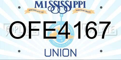 OFE4167 Mississippi License Plate