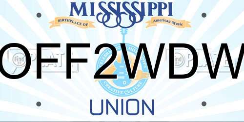 OFF2WDW Mississippi License Plate