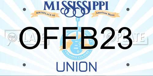 OFFB23 Mississippi License Plate