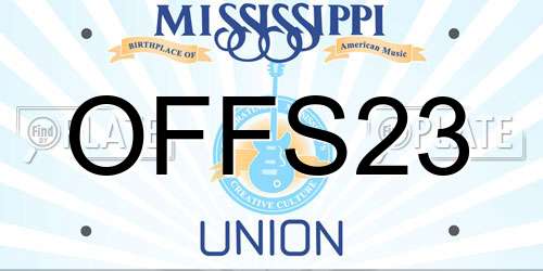 OFFS23 Mississippi License Plate