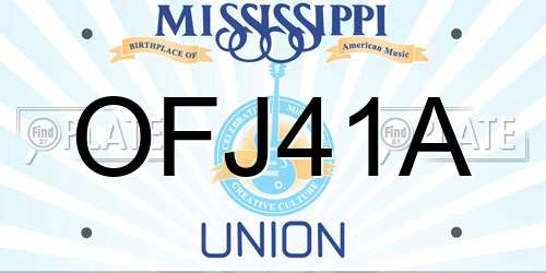 OFJ41A Mississippi License Plate