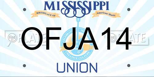 OFJA14 Mississippi License Plate