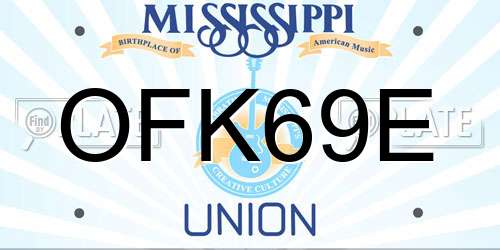 OFK69E Mississippi License Plate