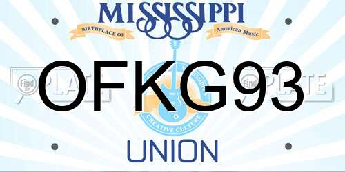 OFKG93 Mississippi License Plate