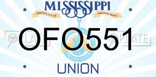 OFO551 Mississippi License Plate